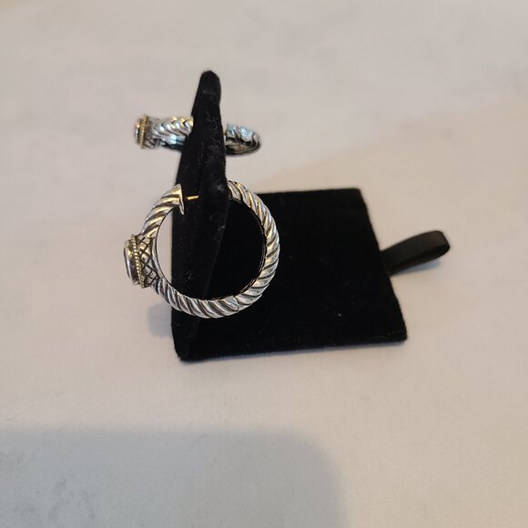 Andrea Candela Hoop Earrings 925 Silver with Citrine & 18K Gold - Picture 2 of 7